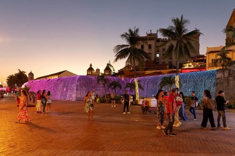 Old city wall, Cartagena, Colombia