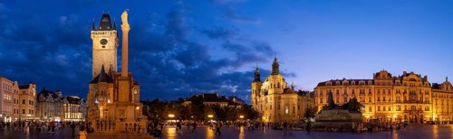 Czechia, Prague Old Town Hall and Old Town city square in historic city centre of Old Prague