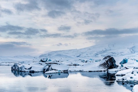 Jökulsarlon, icebergs, ice, glacial lake, Vatnajökull Glacier, winter, snow, sunset, Iceland*