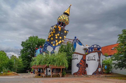 The Art House of the Kuchlbauer Brewery, designed by Friedensreich Hundertwasser, Lower Bavaria,