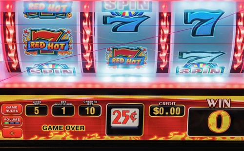 Casino gambling blackjack and slot machines waiting for gamblers and tourist to spend money