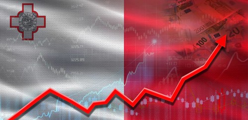 Malta financial growth on market graph. Malta economic growth on financial graph