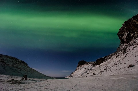 Northern Lights, Close to Vik, Ring Road, Mountains, Frost, Winter, Cold, Snow, Night, Iceland*