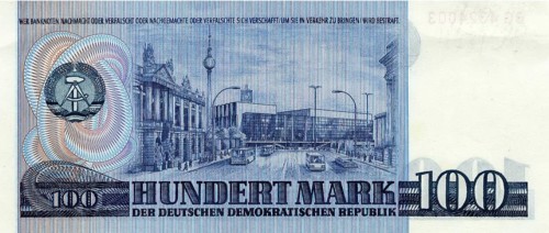 Banknote, banknote, 100 Mark, 1975, GDR, reproduction of a historical banknote