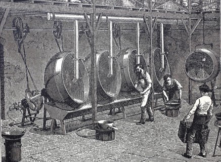 Workers in a factory for the production of sweets, around 1850, digitally enhanced reproduction of