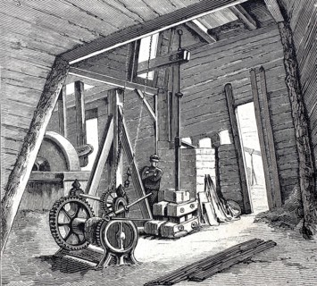 Petroleum wells in Oelheim, Ölheim, oil production, pumping station, around 1882, district of