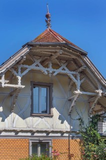 Interesting roof truss of a villa around 1900, Dornbirn, Vorarlberg, Austria