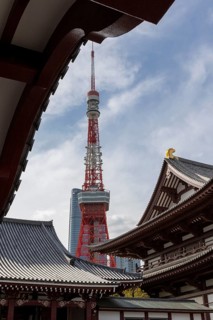 Landmark, tourist attraction, architecture, curved roofs, Zojoji Hall, Zojo-ji Temple, Busshist