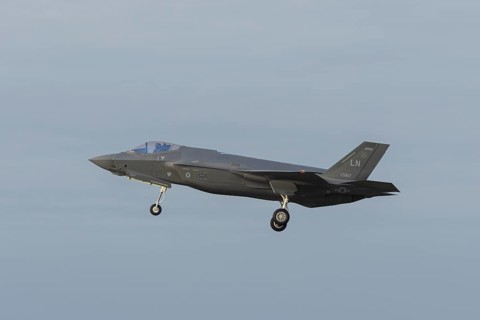 Lockheed Martin F-35 Lightning II fighter military aircraft of the United States air force USAF in