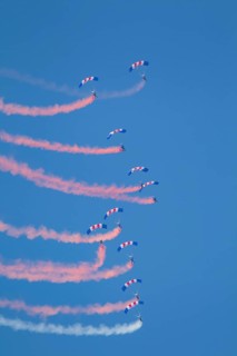 The Falcons parachute display team of the Royal air force RAF, England, United Kingdom