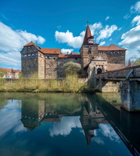 Wenzel Castle or Lauf Imperial Castle on the River Pegnitz, Lauf an der Pegnitz, Middle Franconia,