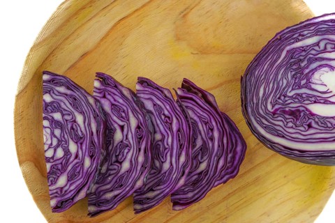 Purple cabbage or red cabbage isolated on white background