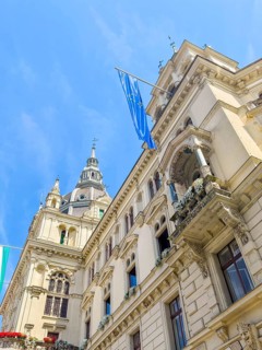 European architecture with impressive façade and eye-catching spires Landhaus Graz Styria Austria