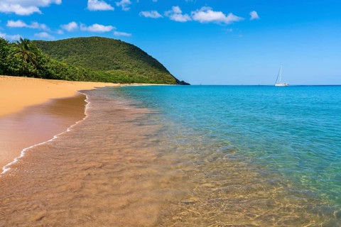 Grande Anse beach, Deshaies, Basse Terre, Guadeloupe, French Antilles, Caribbean