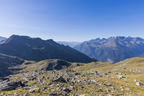 Landscape panorama, summit cross, Brennkogel, hiker, GroÃŸglockner, Pinzgau
