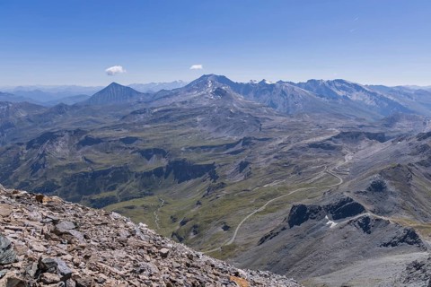 Landscape panorama, summit cross, Brennkogel, high alpine road, GroÃŸglockner, Pinzgau