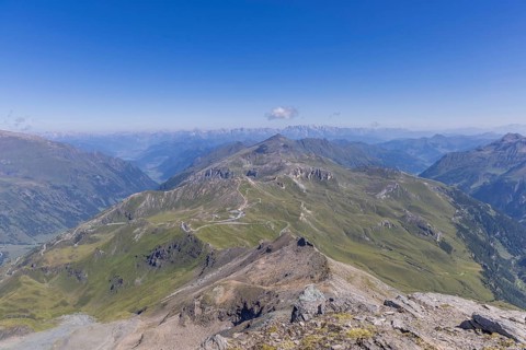 Landscape panorama, summit cross, Brennkogel, high alpine road, GroÃŸglockner, Pinzgau