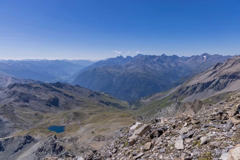 Landscape panorama, summit cross, Brennkogel, mountain lake, GroÃŸglockner, Pinzgau