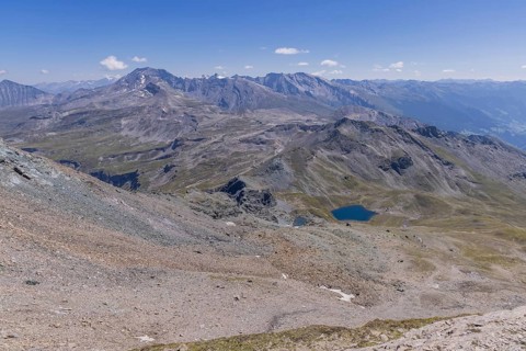 Landscape panorama, summit cross, Brennkogel, lake, GroÃŸglockner, Pinzgau
