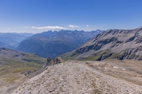 Landscape panorama, summit cross, Brennkogel, hiker, GroÃŸglockner, Pinzgau