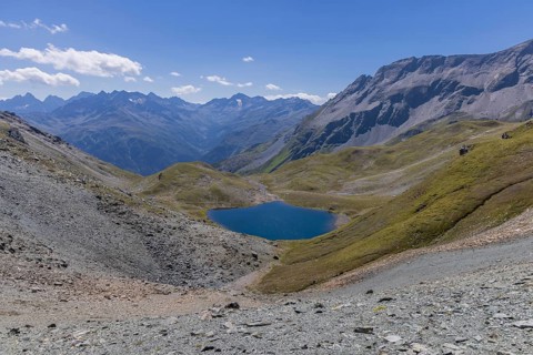 Landscape panorama, summit cross, Brennkogel, lake, GroÃŸglockner, Pinzgau