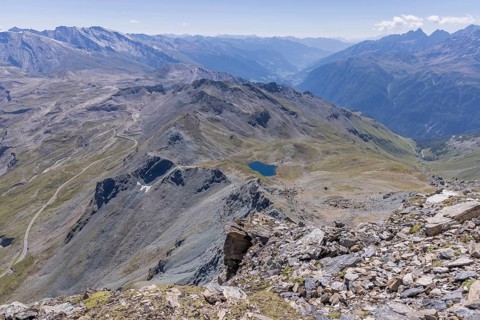 Landscape panorama, summit cross, Brennkogel, high alpine road, lake, GroÃŸglockner, Pinzgau
