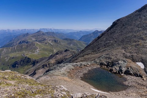 Landscape panorama, summit cross, Brennkogel, mountain lake, GroÃŸglockner, Pinzgau