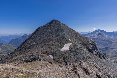 Landscape panorama, summit cross, Brennkogel, hiker, GroÃŸglockner, Pinzgau