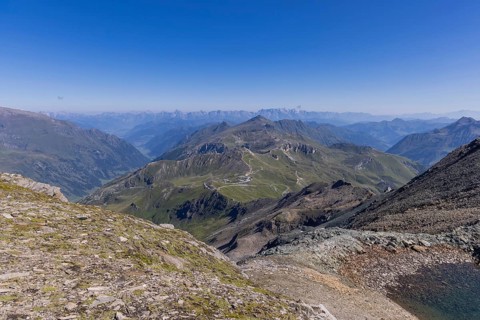 Landscape panorama, summit cross, Brennkogel, high alpine road, GroÃŸglockner, Pinzgau