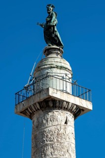 View of statue of Apostle Peter, St. Peter, Saint Peter, erected in 1587 at the behest of Pope