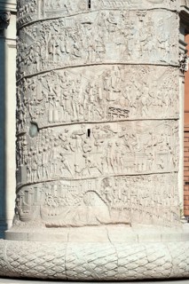 Detail of spiral marble relief on column of honour Victory Column Trajan's Column from year 113 in