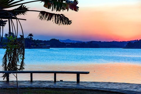 Sunset at Pampulha Lagoon in the city of Belo Horizonte in Minas Gerais, Pampulha lagoon, Belo