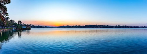 Pampulha Lagoon in the city of Belo Horizonte in Minas Gerais during sunset