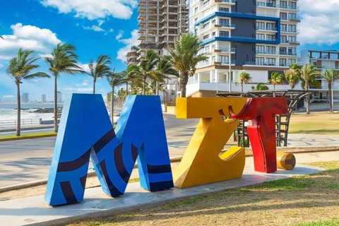 Big Mazatlan Letters at the entrance to Mazatlan historic city center