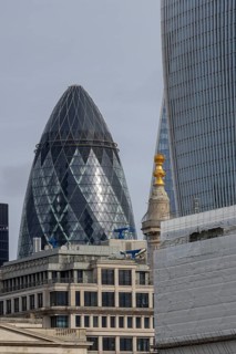 The Gherkin skyscraper building, City of London, England, United Kingdom