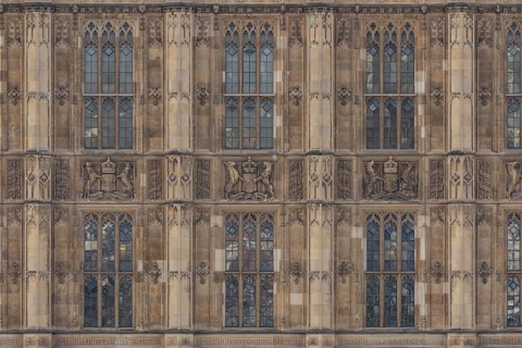 Close up of the Palace of Westminster or Houses of Parliment, City of London, England, United