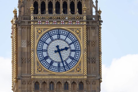 Big Ben or The Elizabeth Tower clock tower of the Palace of Westminster or Houses of Parliment,