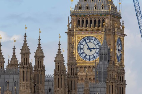 Big Ben or The Elizabeth Tower clock tower of the Palace of Westminster or Houses of Parliment,