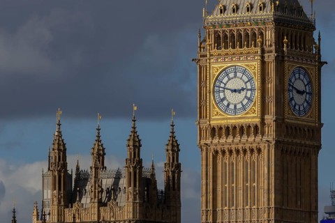 Big Ben or The Elizabeth Tower clock tower of the Palace of Westminster or Houses of Parliment,