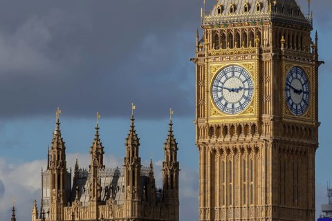 Big Ben or The Elizabeth Tower clock tower of the Palace of Westminster or Houses of Parliment,