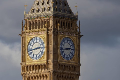 Big Ben or The Elizabeth Tower clock tower of the Palace of Westminster or Houses of Parliment,