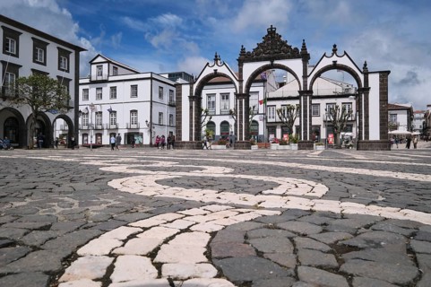 Portas da Cidade, Old Town of Ponta Delgada, SÃ£o Miguel, Azores, Portugal