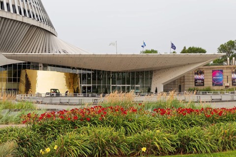 Architecture, main entrance of the casino building, Montreal, Province of Quebec, Canada
