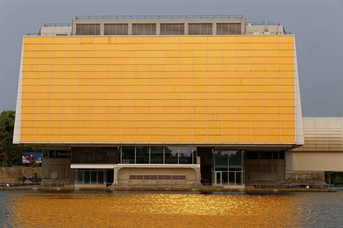Architecture, morning sun reflecting on the casino building, Montreal, Province of Quebec, Canada