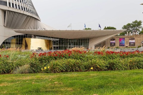 Architecture, main entrance of the casino building, Montreal, Province of Quebec, Canada