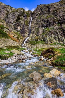 Small waterfall near Chamonix, The ChÃ©serys Lakes, Chamonix, Haute Savoie, France