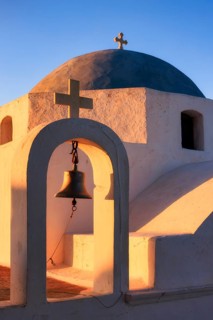 The cupola of the church Agios Ioannis Theologos at sunrise, Serifos, Cyclades Islands, Greece