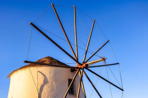 An old windmill at Chora, Serifos, Cyclades Islands, Greece