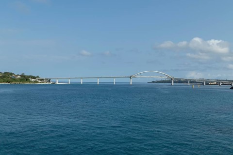 Architecture, Sesoko Bridge, Sesoko-jima, Sesoko Island, Motobu, Kunigami District, Okinawa, Japan