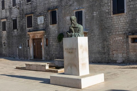 Monument to Petar HektoroviÄ‡, Starigrad, island of Hvar, Dalmatia, Croatia